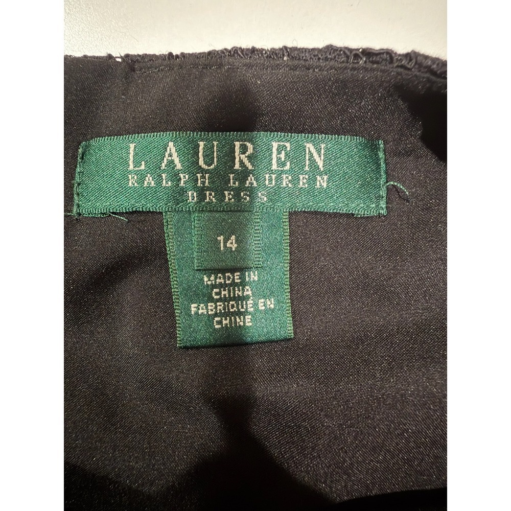 Lauren Ralph Lauren Black Lace Sleeveless A-Line Cocktail Dress Size 14 - Picture 4 of 6